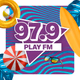 PLAY 97.9 FM Ensenada - XEEBC logo